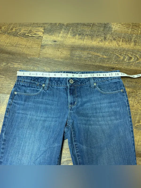 Vintage Y2K American Eagle Real Flare Low Rise Denim Jeans Womens 8 Bootcut Blue - Image 3