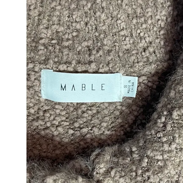 Mable Brown Fuzzy Boucle Cropped Sweater Jacket Teddy Shacket Small - Image 6