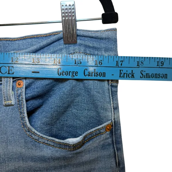 Levis Ribcage Straight Ankle Jeans Womens 32 Medium Wash Distressed Button‎ Fly - Image 5