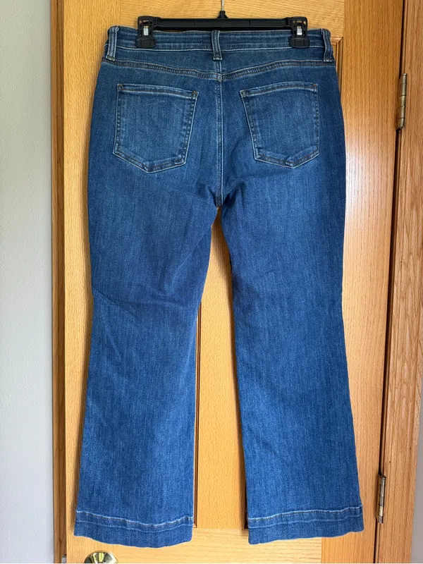 KUT from the Kloth Kelsey Fab Ab Ankle Flare Jeans Blue Denim Women’s 8P Petite - Image 4