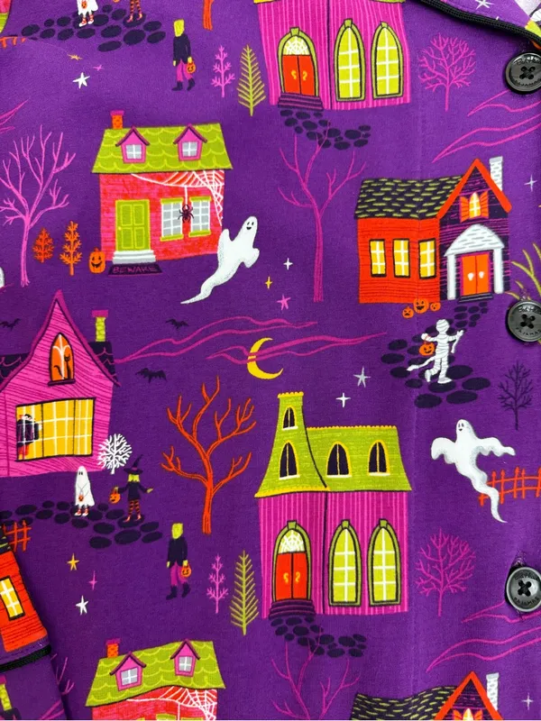 BedHead PJs Spooky Town Halloween Classic Stretch Jersey Pajama Set Full Length - Image 10