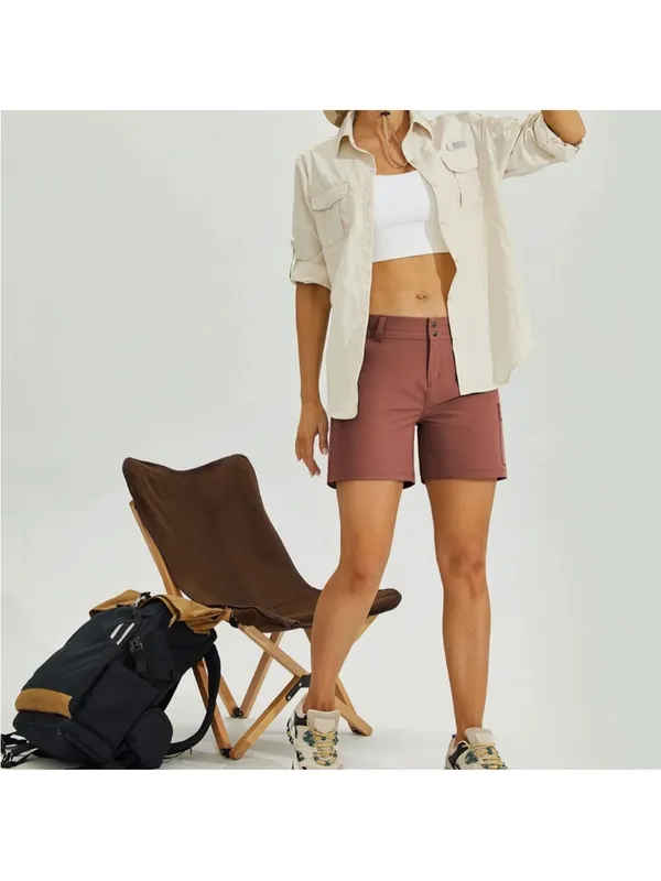 Everyday Women's Cargo Shorts in Rust Brown Size 6 - Image 5