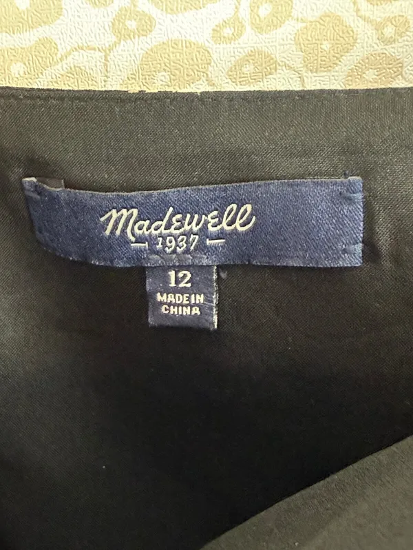Madewell Black and Tan Floral Print Mini Ruffle Side Zip Skirt - Size - 12 - Image 4