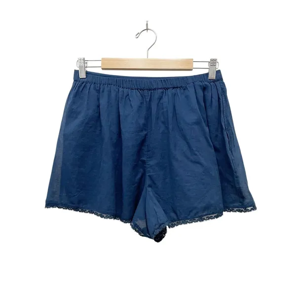 Free People Blue Cotton Lace Trim Pull On Shorts Women’s Size Small Boho Pockets - Image 2