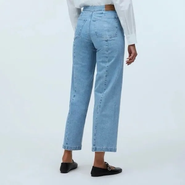 Madewell The Emmett Wide Leg Crop Jean: Welt Pocket Edition Womens 28 Blue NO604 - Image 7