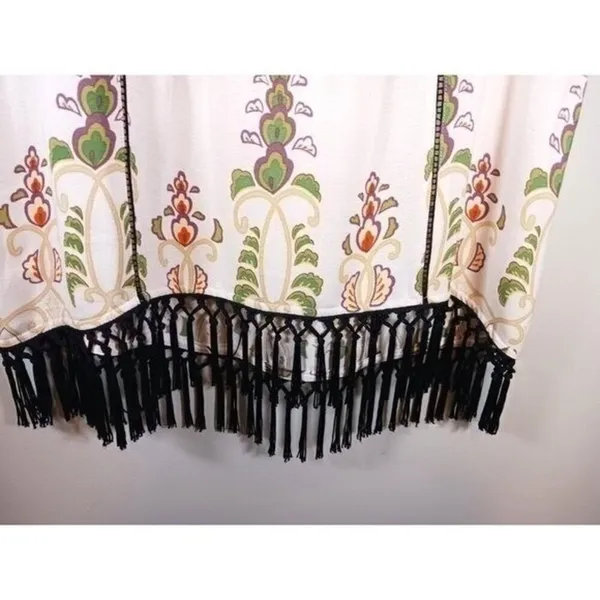 Anthropologie Vanessa Virginia S Embroidered Fringe Tunic Top Boho Festival - Image 5