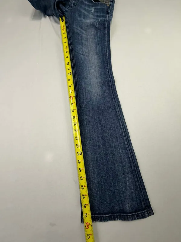 ReRock for Express Womens Embroidered Bootcut Blue Jeans - Image 9