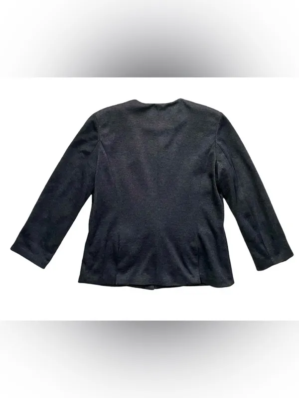 Anthropologie Cartonnier Charcoal Sans Collar 3/4 Sleeve Blazer - Image 5