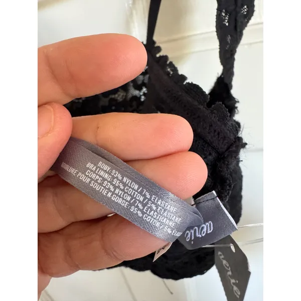 NWT Aerie black lace bralette size medium - Image 4