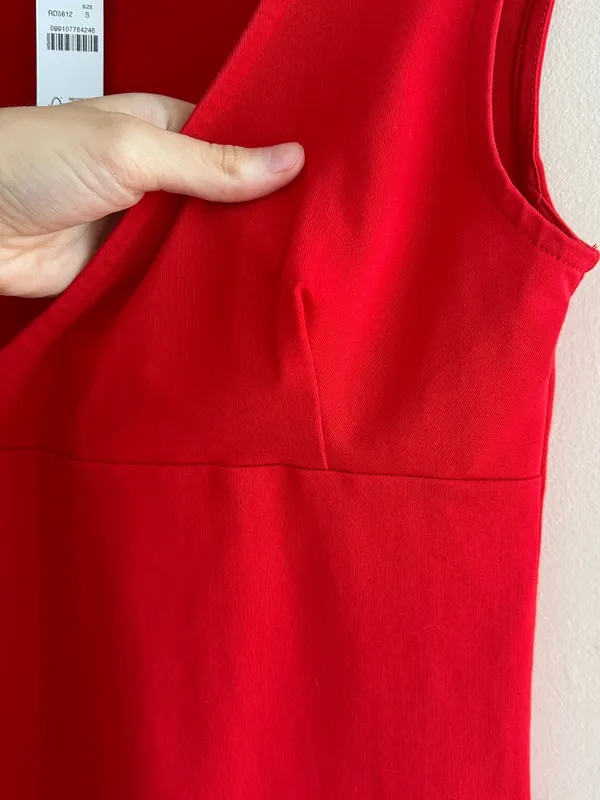 J. Crew Stretch Cotton Cap-Sleeve Crossover Shirt, Vintage Red, Size Small, NWT - Image 13