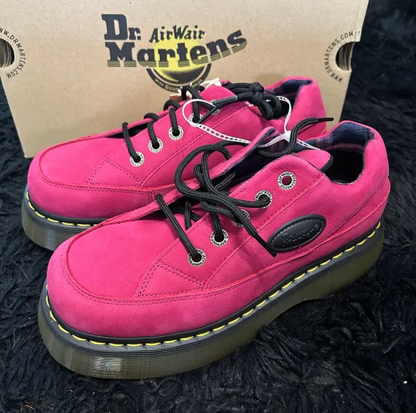 DR MARTENS Buzz EI pink leather platform lace up oxford’s shoes women’s 7 new - Image 6
