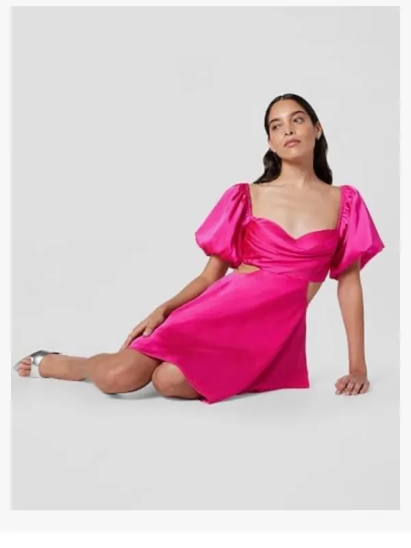 ASTR the Label Clarita mini dress puff sleeve cut out cocktail wedding guest M - Image 2