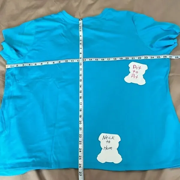 Disney Tinkerbell “flirt” size 4X short sleeve cropped turquoise tshirt EUC - Image 5