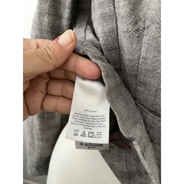 Eddie Bauer Womens Blazer 4 Light Gray Cotton Career Preppy Academic Earthy - Image 6