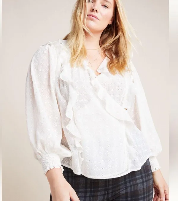 Maeve by Anthropologie, Laila Ruffle Blouse, 8 - Image 4