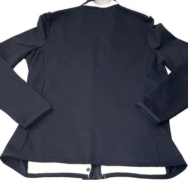 L-RL‎ Ralph Lauren Active Womens Quilted Front Zip Up Jacket Black Cream Medium - Image 2