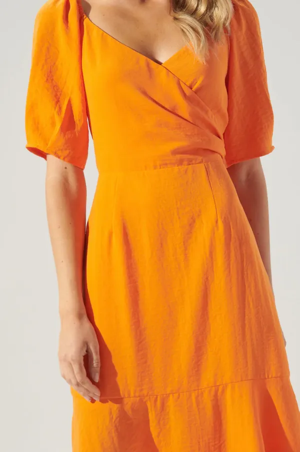 Sugar Lips Orange Tie Dress - Image 5