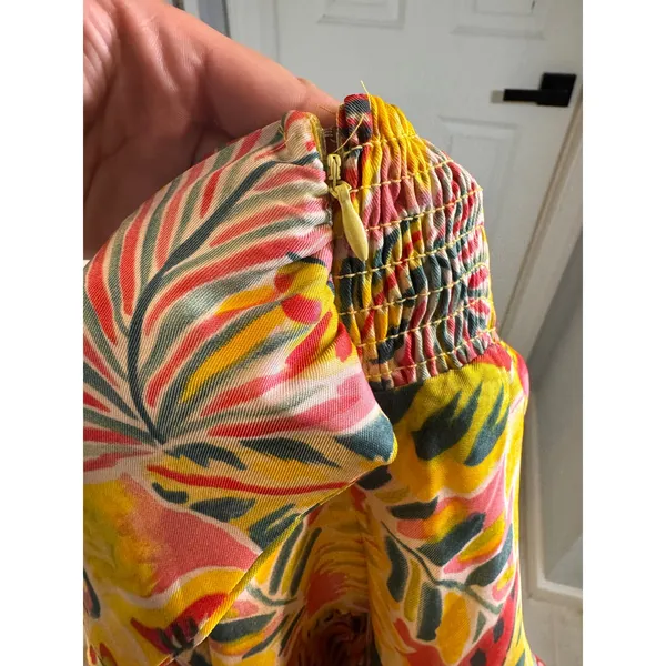 Dress Forum‎ Los Angeles Tropical Floral Mini Skirt Yellow Orange Small FT10756 - Image 5