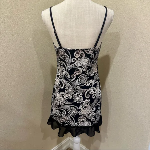 Vintage Y2K Paisley & Floral Cami Sleepwear/Slip Dress Size Small - Image 5