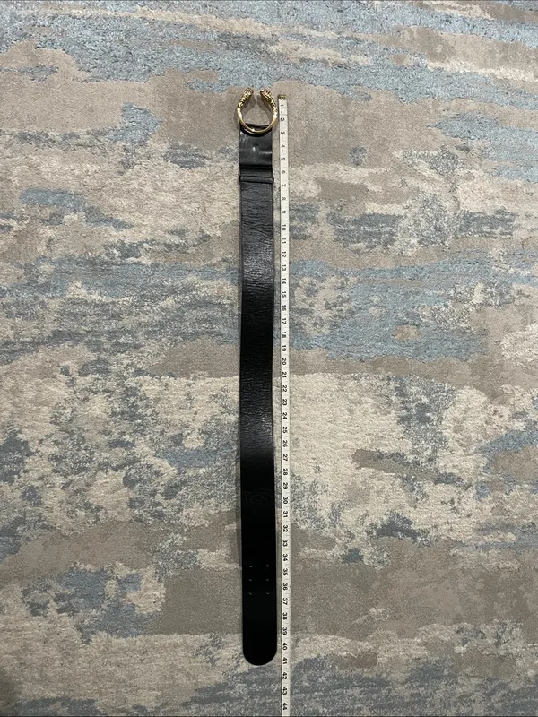 Authentic Gucci Wide Black Leather Tiger Head Waist Belt Size 80/32 - Image 11
