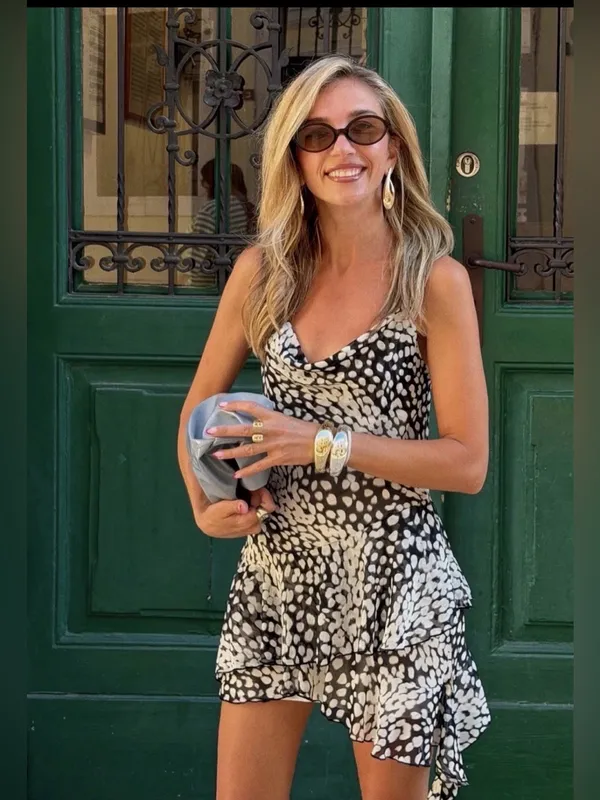 ZARA  ASYMMETRIC PRINTED MINI DRESS - Image 2