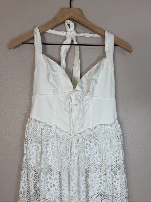 For Love & Lemons Sonnet Lace Maxi Dress White Small NEW $389 Bride Bridal - Image 6
