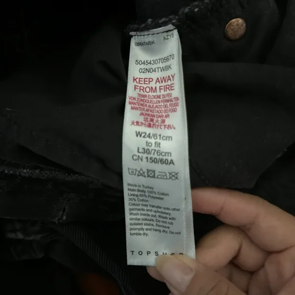 Topshop ankle straight black jeans W24 / L28 - Image 3