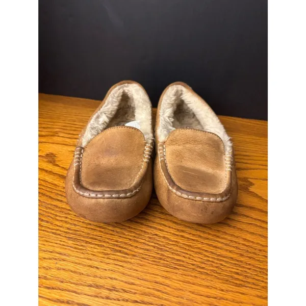UGG Australia Ansley Moccasin leather sherpa slippers indoor outdoor shoes sz 9 - Image 2