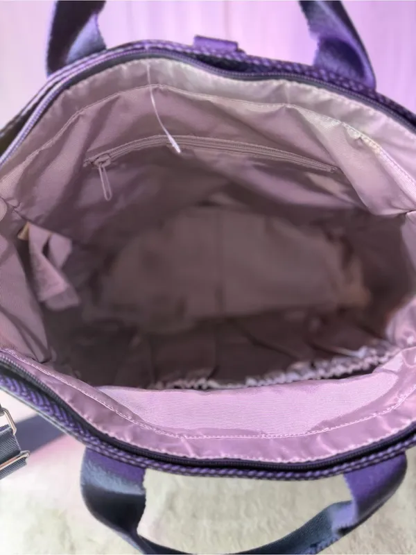 Pottery Barn Purple Textured Tote Backpack - Image 8