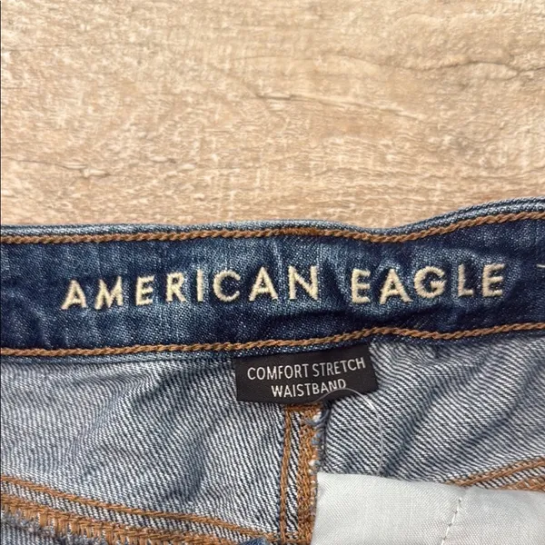 American Eagle Outfitters Blue Jean Shorts Distressed Frayed - Image 3