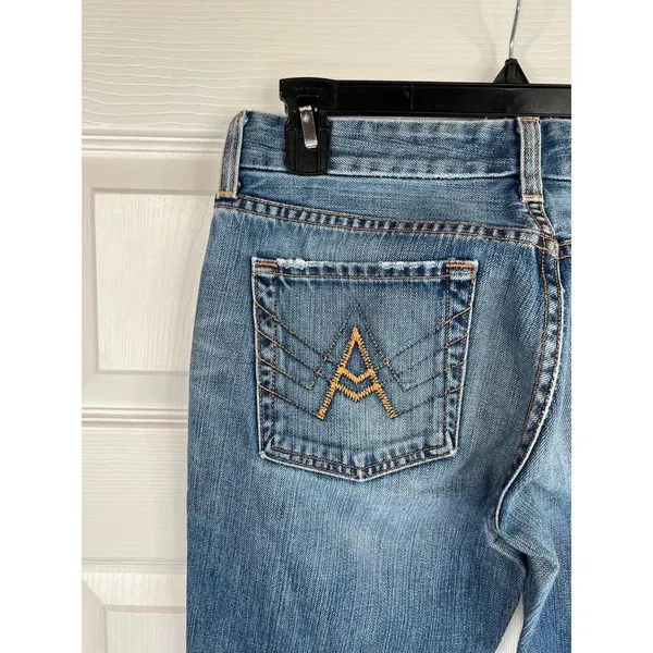 7 For All Mankind The A Pocket Blue Denim Bootcut 5 Pocket Design Size 29 - Image 9