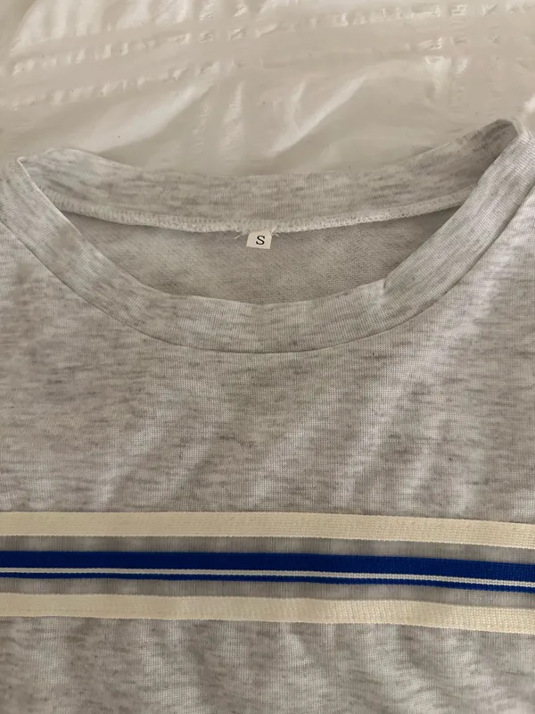 Flowy Blue and Grey Stripped Set Gray - Image 4