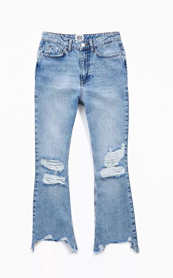 Urban Outfitters Wilco Destroyed High-Waisted Cropped Flare Jean - Image 3