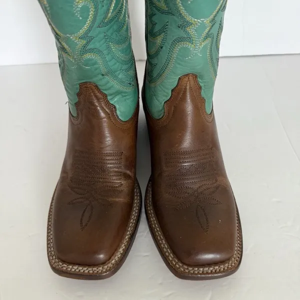 TONY LAMA Rowena 11” Women’s‎ 6B Brown Turquoise Leather Western Boot USA SA2101 - Image 10