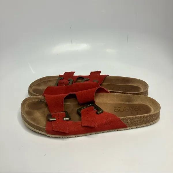 Yokono‎ 2 strap leather sandals made in Spain red leather size 9 - Image 5