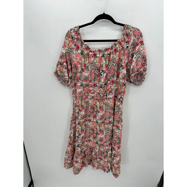 Kate & Sam Womens‎ Floral Boho Midi Dress Large Pink Peasant Cottagecore P6 - Image 2