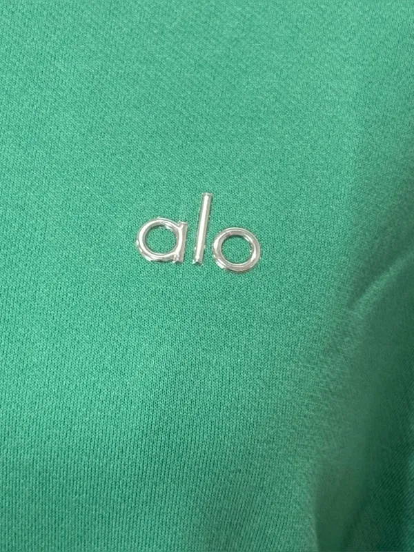 Alo Yoga Accolade Crew Neck Pullover Sweatshirt Spruce Green XXS Athleisure Rare - Image 9