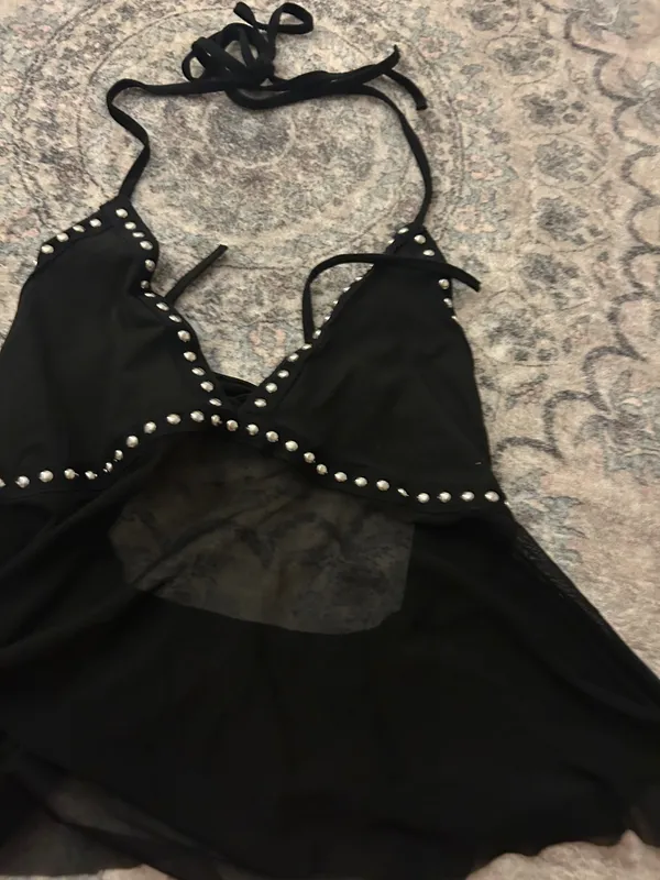 Black Y2K studded Top - Image 4