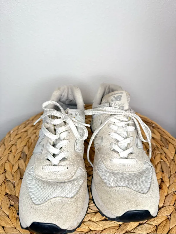 New Balance 574 Core Sneakers in Nimbus Cloud and White Colorway Retro Shoe - Image 4