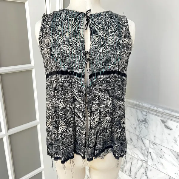 Free People One Myna Tank Black Combo Hobo Concert Blouse Small - Image 5