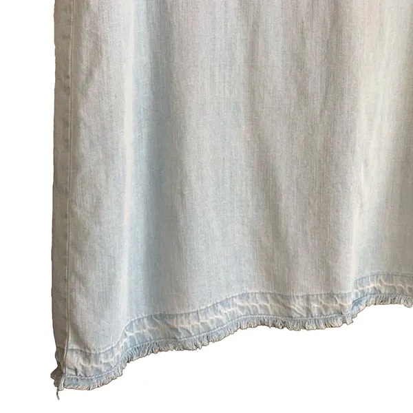Life in Progress Shift Dress Women Medium Chambray Raw Hem Beachy Light Wash - Image 8