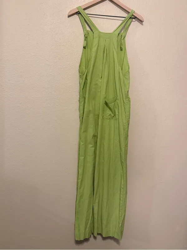 BiBi Sleeveless Linen Cotton Pockets Loose Wide Leg Jumpsuit Size Large - Image 6