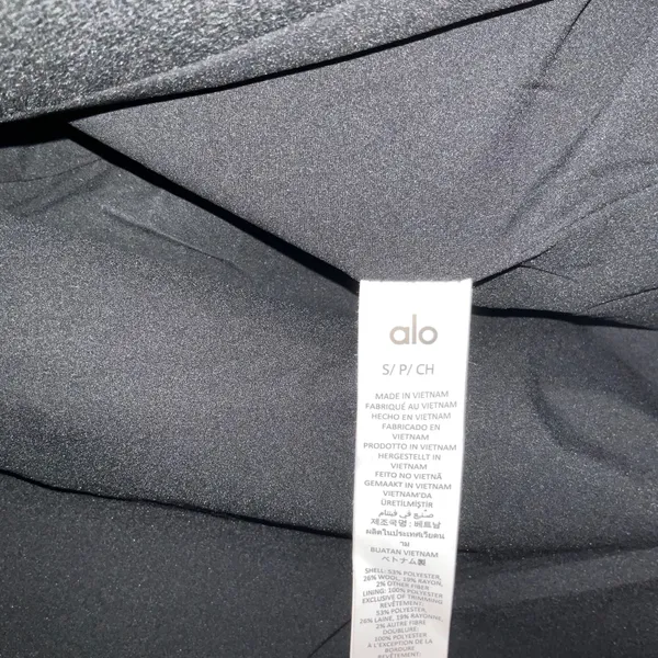 Alo Yoga Wool Cropped Metro Trench Black S - Image 8