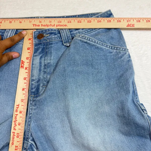 VTG Sonoma Carpenter Jean 12 Petite Cropped Denim Utility Pockets Light Wash 90s - Image 8