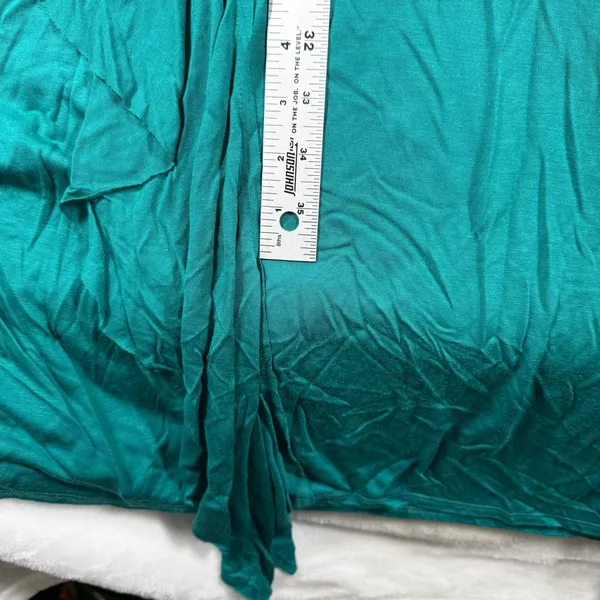 FP Beach Free People Teal Green Smocked Waist High-Low Maxi Dress XS Long Sleeve - Image 7