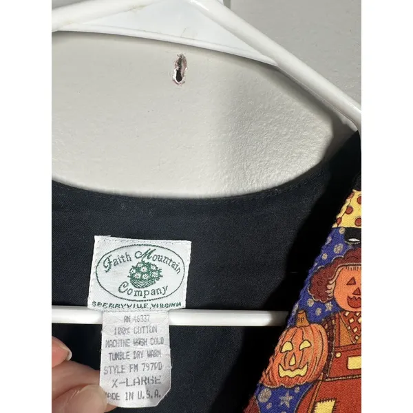 Vintage Halloween Womens Vest XL Teddy Bears Pumpkins Costumes 100% Cotton 90s - Image 5