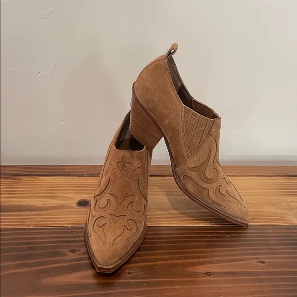 Marc Fisher Charly Suede Western Booties Size 6M - Image 2