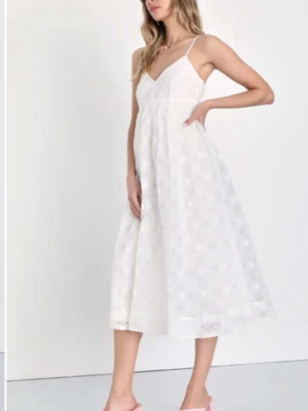 LULU's Chic Bridal Shower Reception Elegant Bustier Floral Wedding Midi Dress - Image 2