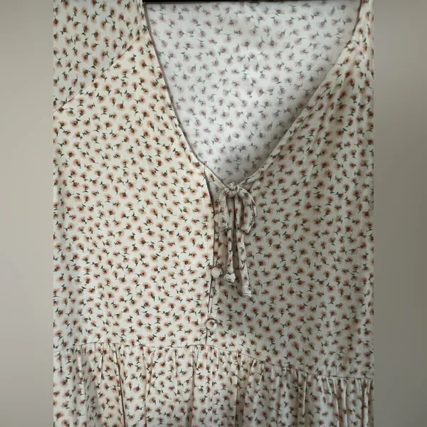 American Eagle Floral Ditzy Print Long Sleeve Babydoll Mini Dress - Image 4