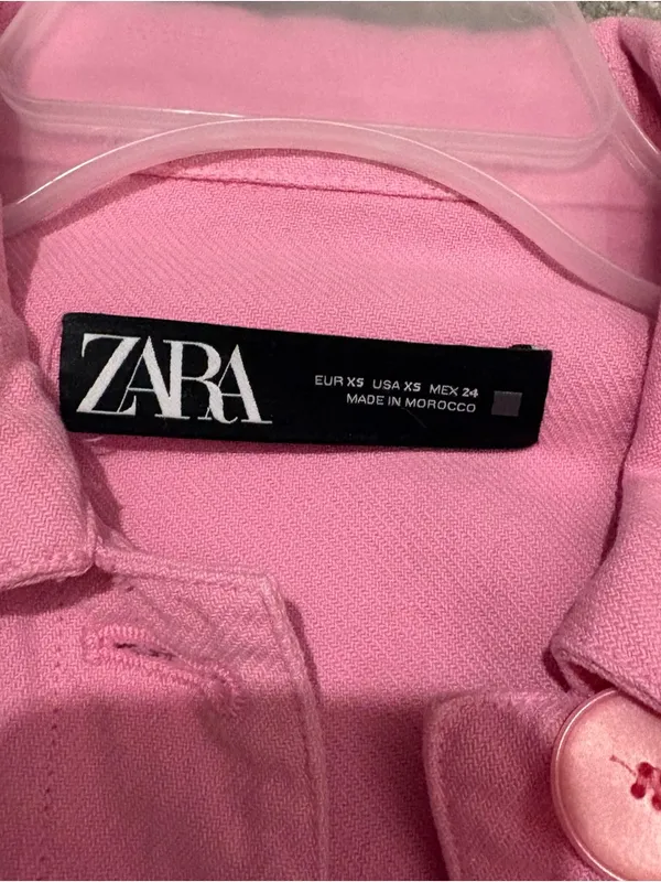 ZARA pink cropped jean jacket - Image 2